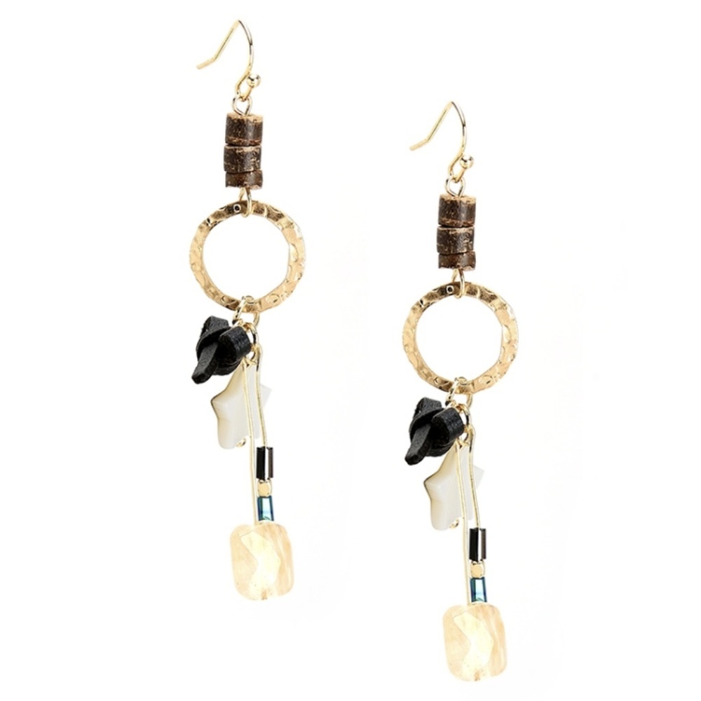 Mixed material earrings